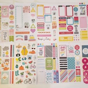 Happy Planner sticker sheets and discs.
